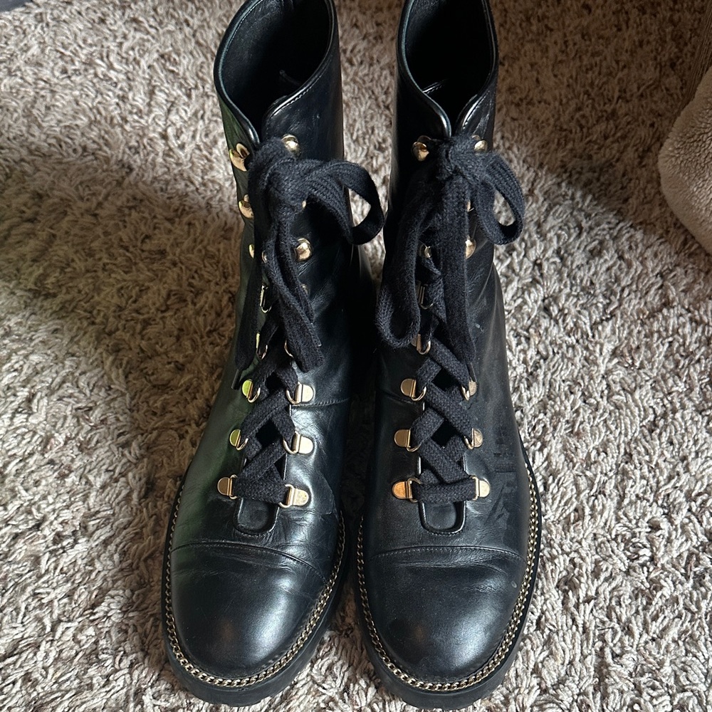 Stuart Weitzman Black Combat Boots